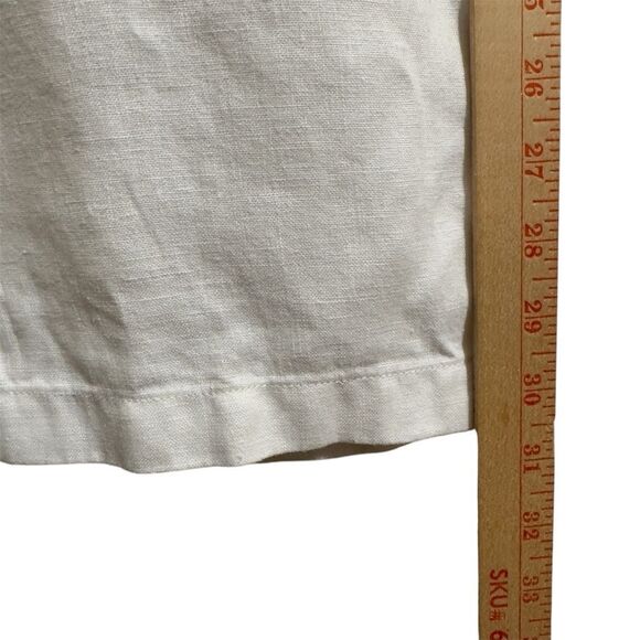 VINEYARD VINES 100% LINEN WHITE CARGO WIDE LEG PANTS POCKETS RESORTWEAR 10‎ - Picture 7 of 13